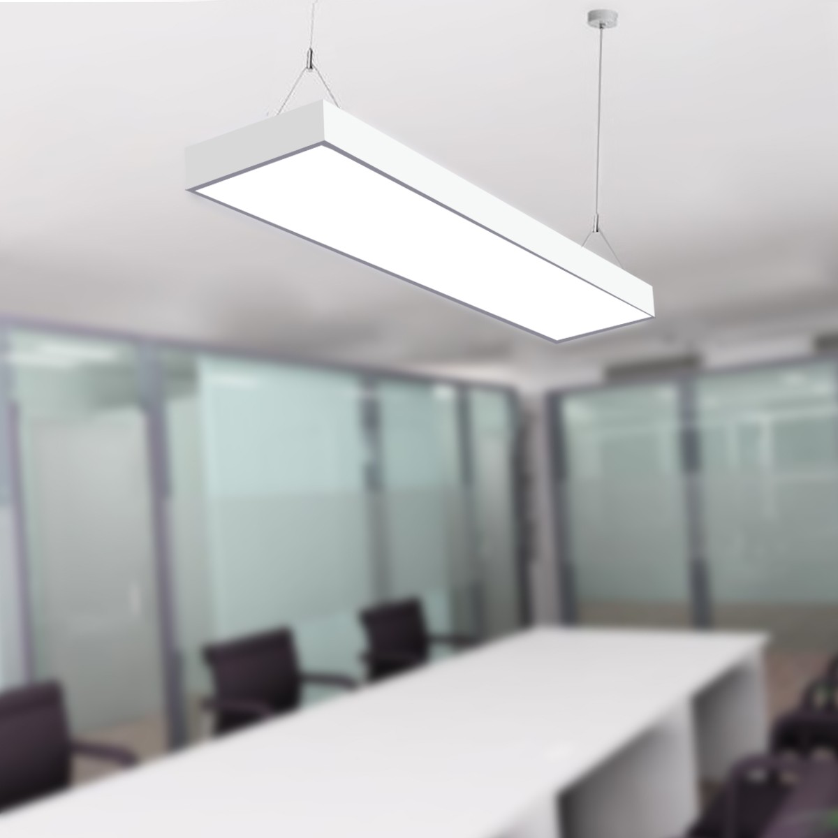 ชุดโคมไฟ LINEAR แขวนสลิง IWC-LED-LINEAR-OFFICE-2X18W