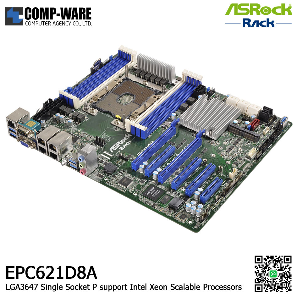 ASRock Rack EPC621D8A Intel C621 Chipset ATX Motherboard Single-CPU Scalable Processors LGA3647