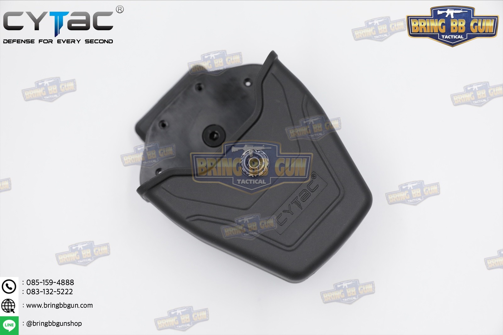 ซองกุญแจมือ รุ่นบานพับ (มีฝาปิด เพลทร้อยเข็มขัด) ยี่ห้อ Cytac (Handcuff Pouch with Lid) + กูญแจมือบานพับ