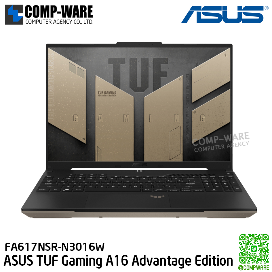 ASUS TUF Gaming A16 / 16-inch / AMD Ryzen™ 7 7435HS Mobile Processor 3.1GHz (20MB Cache) / 16GB DDR5 / 512GB PCIe 4.0 NVMe M.2 SSD / AMD Radeon RX 7600S / Windows 11 Home / 2Y Warranty on-site / FA617NSR-N3016W