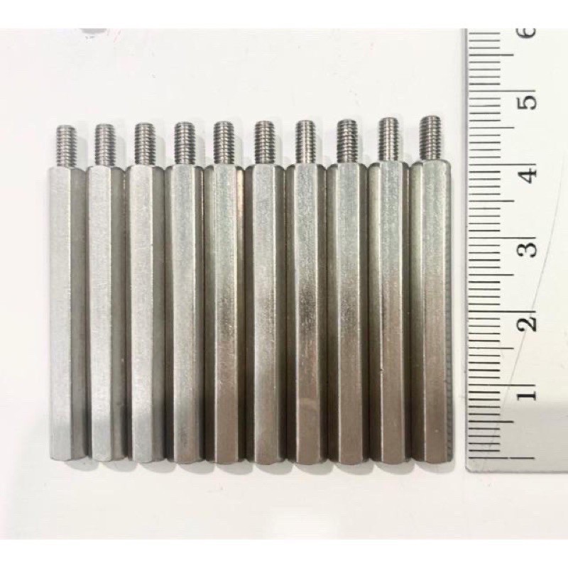 เสา Nut screw M3 น็อตสกรู 6 เหลี่ยม male-female สีเงิน