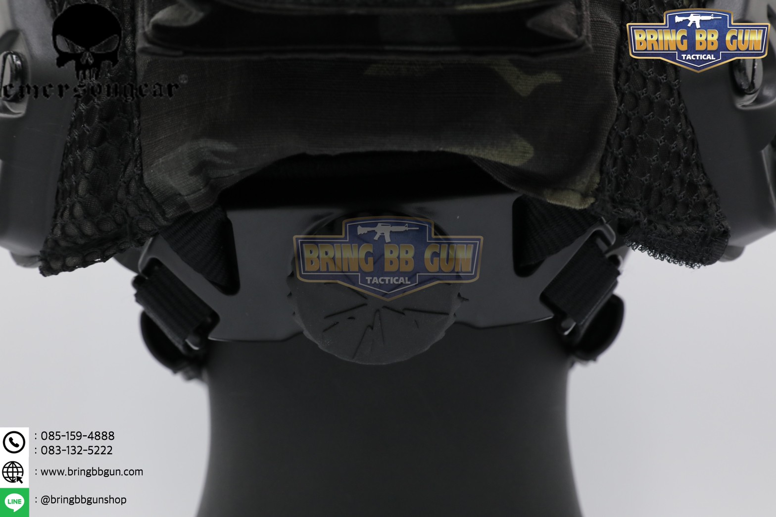 หมวก Fast ยี่ห้อ Emerson + ผ้าคลุมหมวก รุ่น ปรับท้ายทอยได้ (Fast Helmet MH type)