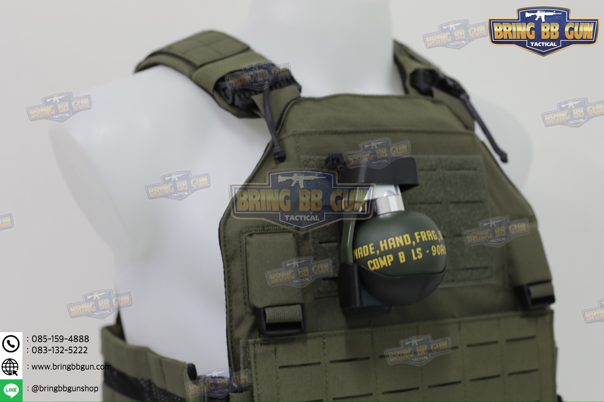 ระเบิดมือ M67 แบบ Dummy + M67 Grenade Pouch (ระเบิดมือลูกเกลี้ยง + ซองใส่ระเบิดมือแบบปลดไว) (M67 Grenade) (Fragmentation Hand Grenade) (Gernade Pouch) (Quick Release Grenade Pouch)