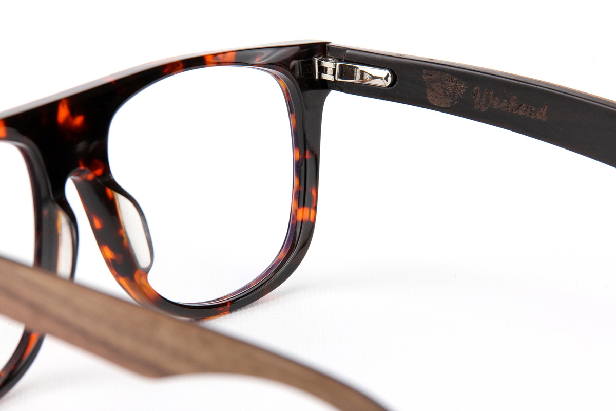 กรอบแว่นสายตาขาไม้ Weekend Duet Collection Berlin Havana (Dark)