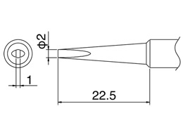 ปลายหัวแร้ง HAKKO รุ่น T18-DL2 Shape-2DLใช้กับ HAKKO FX-600