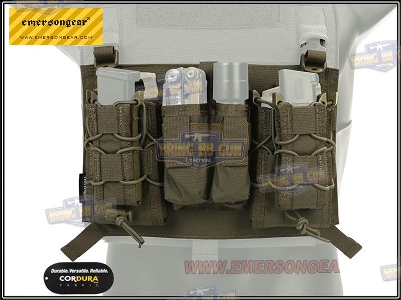 เพ้าแม็กกาซีน5.56พร้อมเพ้าแม็กกาซีนปืนสั้น ระบบ Velcro Front Panel ขนาดก้ามปู 3cm.ยี่ห้อ Emerson (Attacker Panel for 420) (Velcro Front Panel)