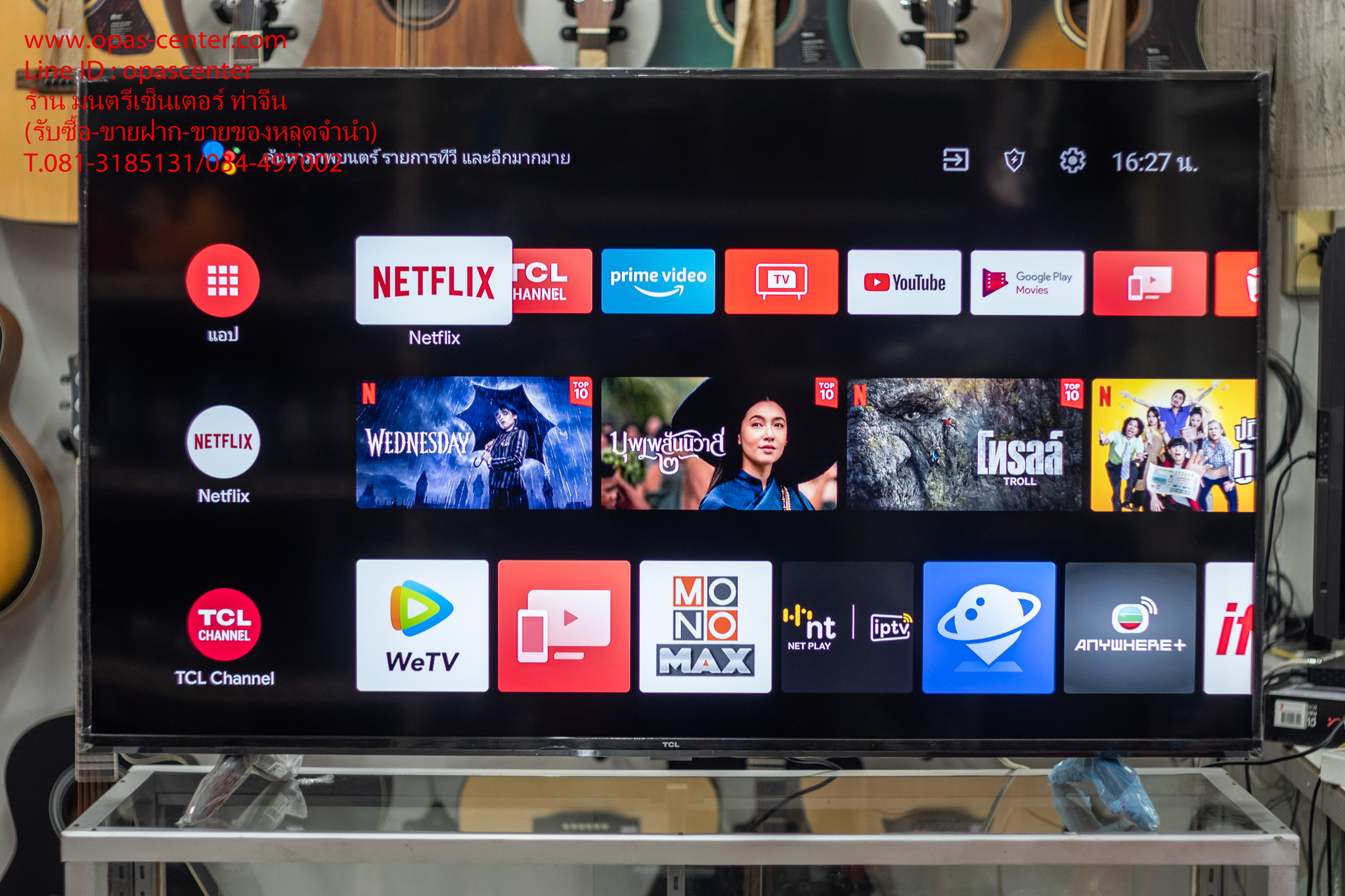 LED TV TCL ทีซีแอล 4K UHD แอนดรอยด์ทีวี รุ่น 55J7000A ขนาด 55 นิ้ว มือสอง สภาพใหม่