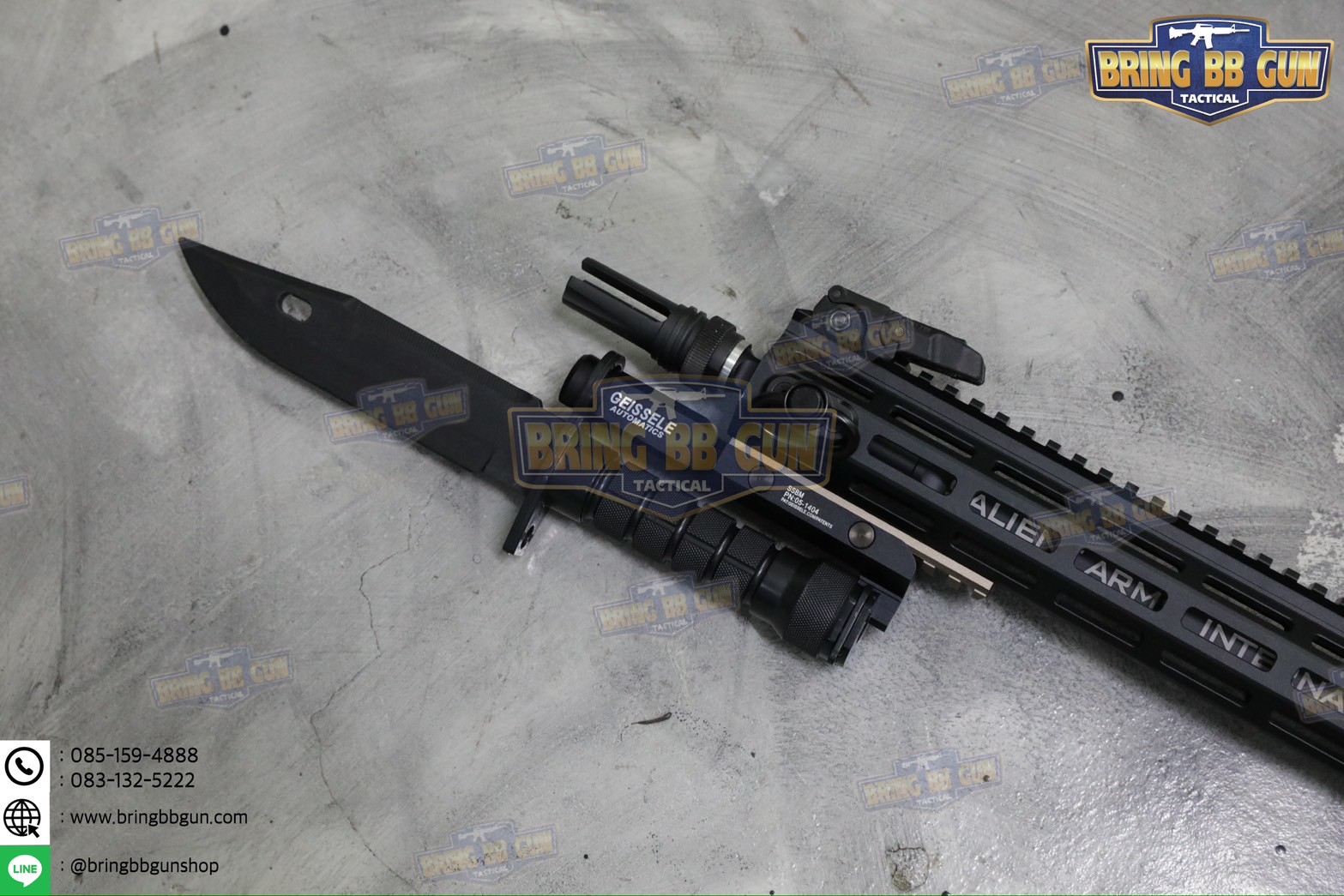 ขาเสริมสำหรับติดมีดปลายปืน ทรง Geissele (Super Stabby Bayonet Mount) (SSBM) (ใช้ได้กับชุดหน้าระบบราง Picatinny (ราง 20mm.) เท่านั้น)