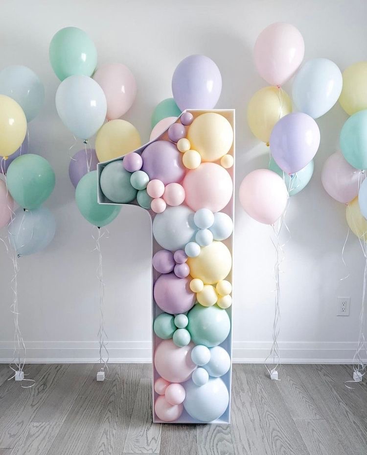 Mosaic number balloon 120cm + 4 (6pc) balloon bouquets