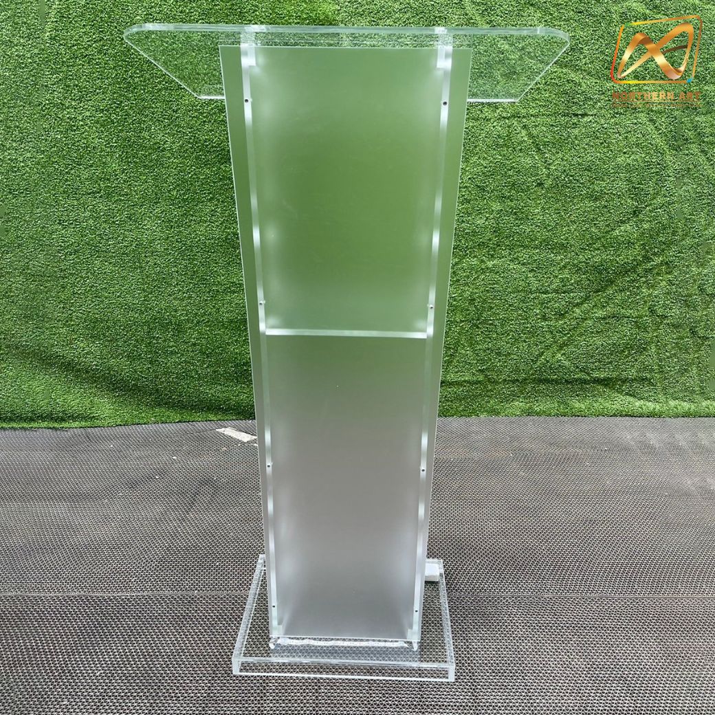 โพเดียม อะคริลิค เรืองแสงLED เปลี่ยนสีได้ พร้อมรีโมท ขนาด 60x40x114 cm.