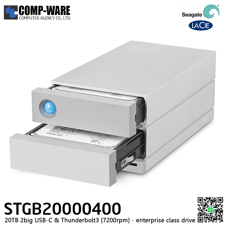 Seagate LaCie 2Big Dock RAID Thunderbolt 3 20TB 7200RPM External Hard Drive STGB20000400 // สั่งซื้อขั้นต่ำ MOQ = 2 unit