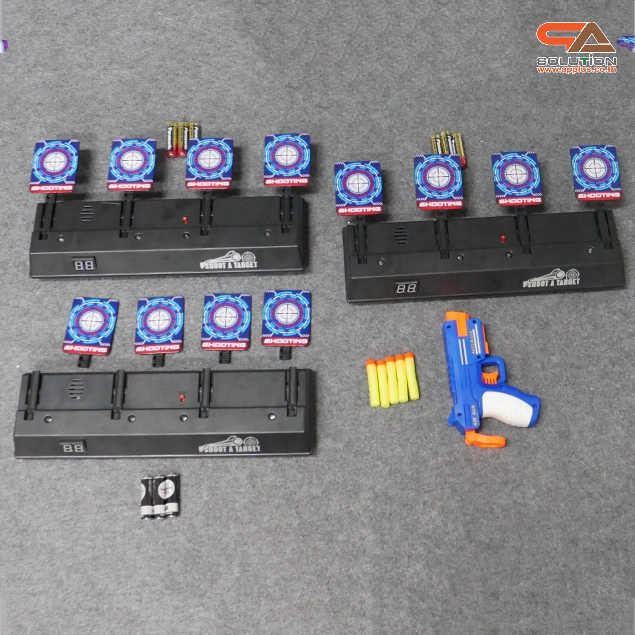 เกมส์ยิงเป้าตั้งโต๊ะ ขนาด (W)40 x (D)40 x (H)90 cm. พร้อมเป้านิ่ง 4 แผ่น 3 ชุด และปืนกระสุนโฟม 1 กระบอก