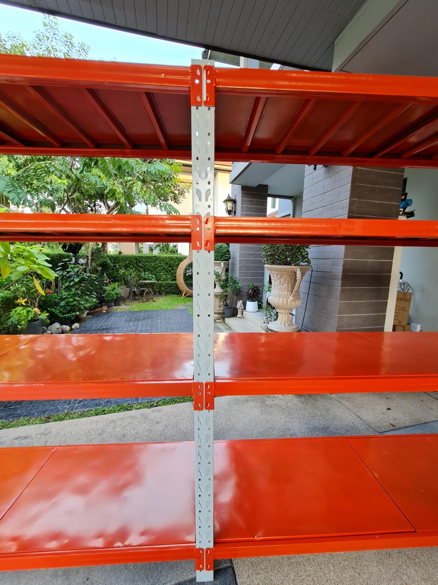 ชั้นวางสินค้า Micro Rack (ชั้นเดี่ยว Single Rack) สีทูโทน ขาว-ส้ม ขนาด W200*D60*H200cm.