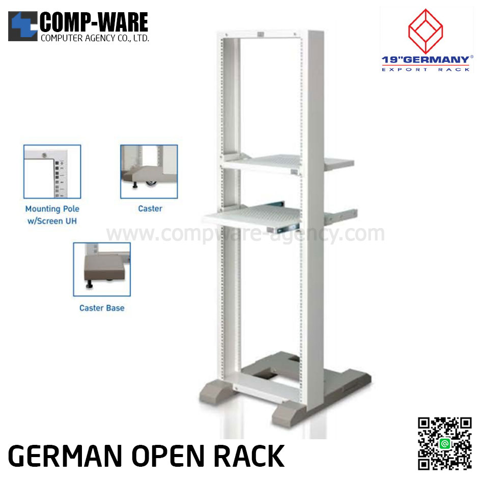 19" GERMAN G0-60027 OPEN RACK 27U - galvanize steel