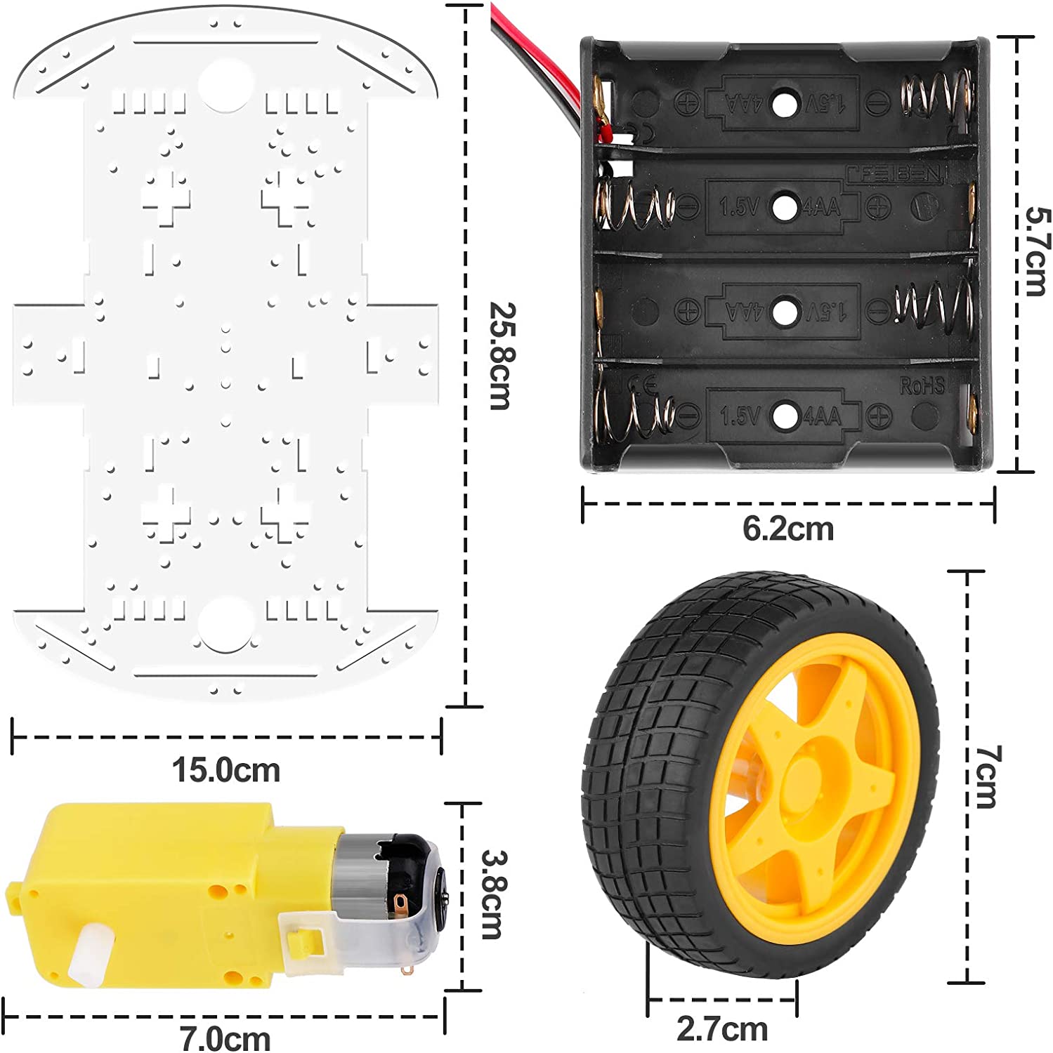รถหุ่นยนต์ Robot Smart Car 4WD ชุดขับเคลื่อน 4 ล้อ