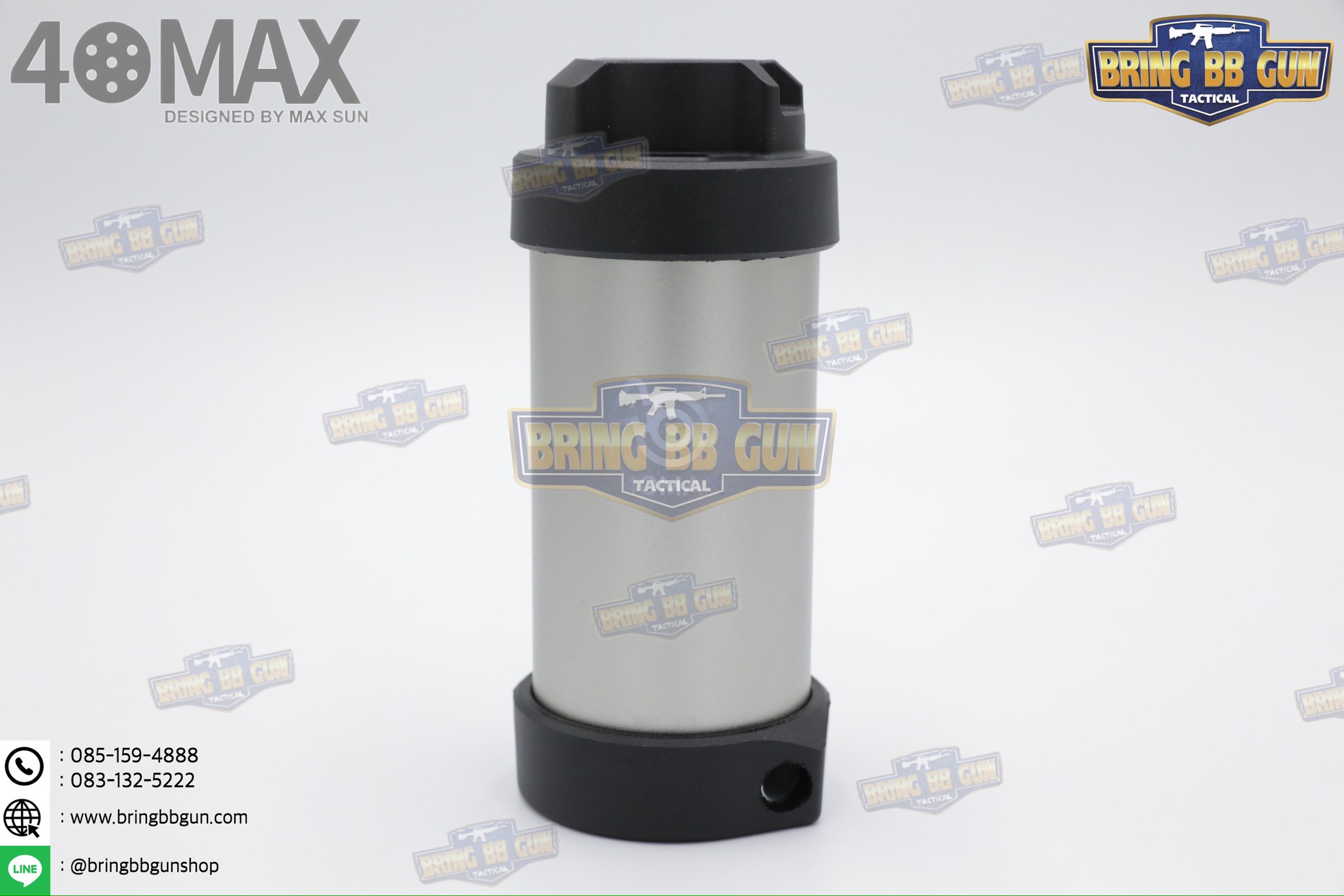 Airsoft Grenade ยี่ห้อ 40MAX รุ่น Whirligig II (Version2) (ระเบิดลูกกระสุนบีบีกันแบบอัดแก๊ส) (40MAX 6mm. BBS Tactical Whirligig II Impact Grenade)