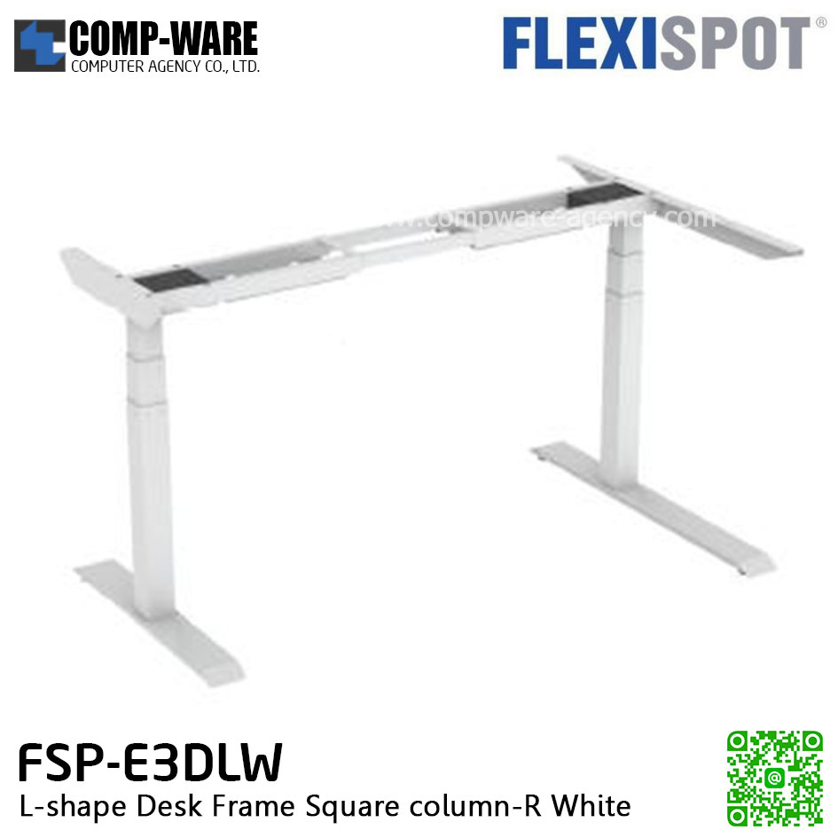 Flexispot FSP-E3DLW L-shape Desk Frame Square column-R (White)