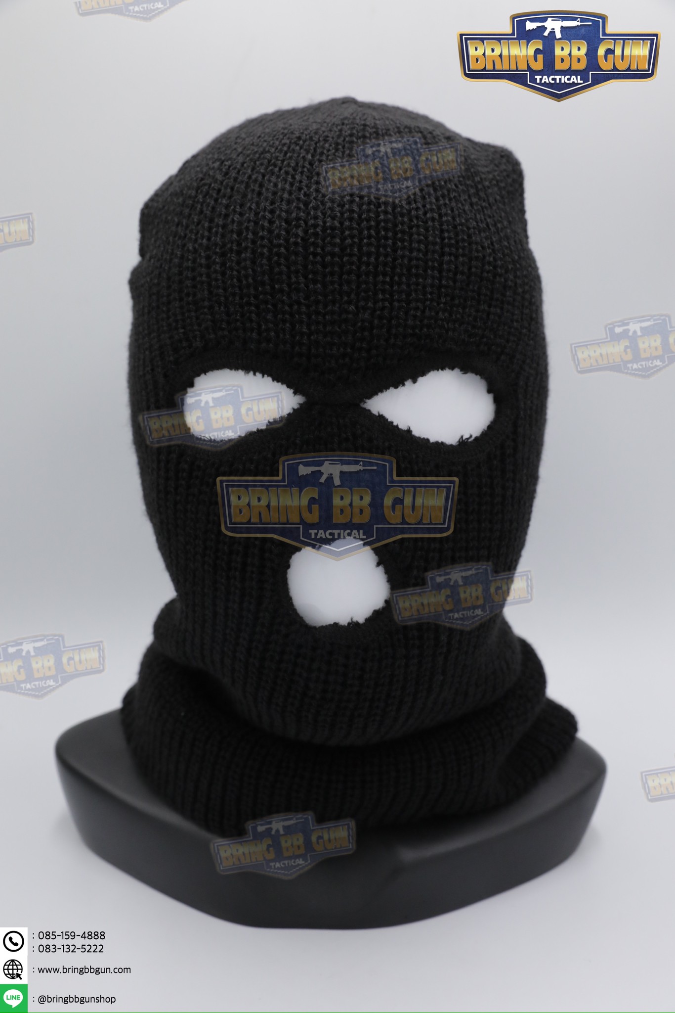 โม่งไหมพรม 3รู แบบผ้าหนา