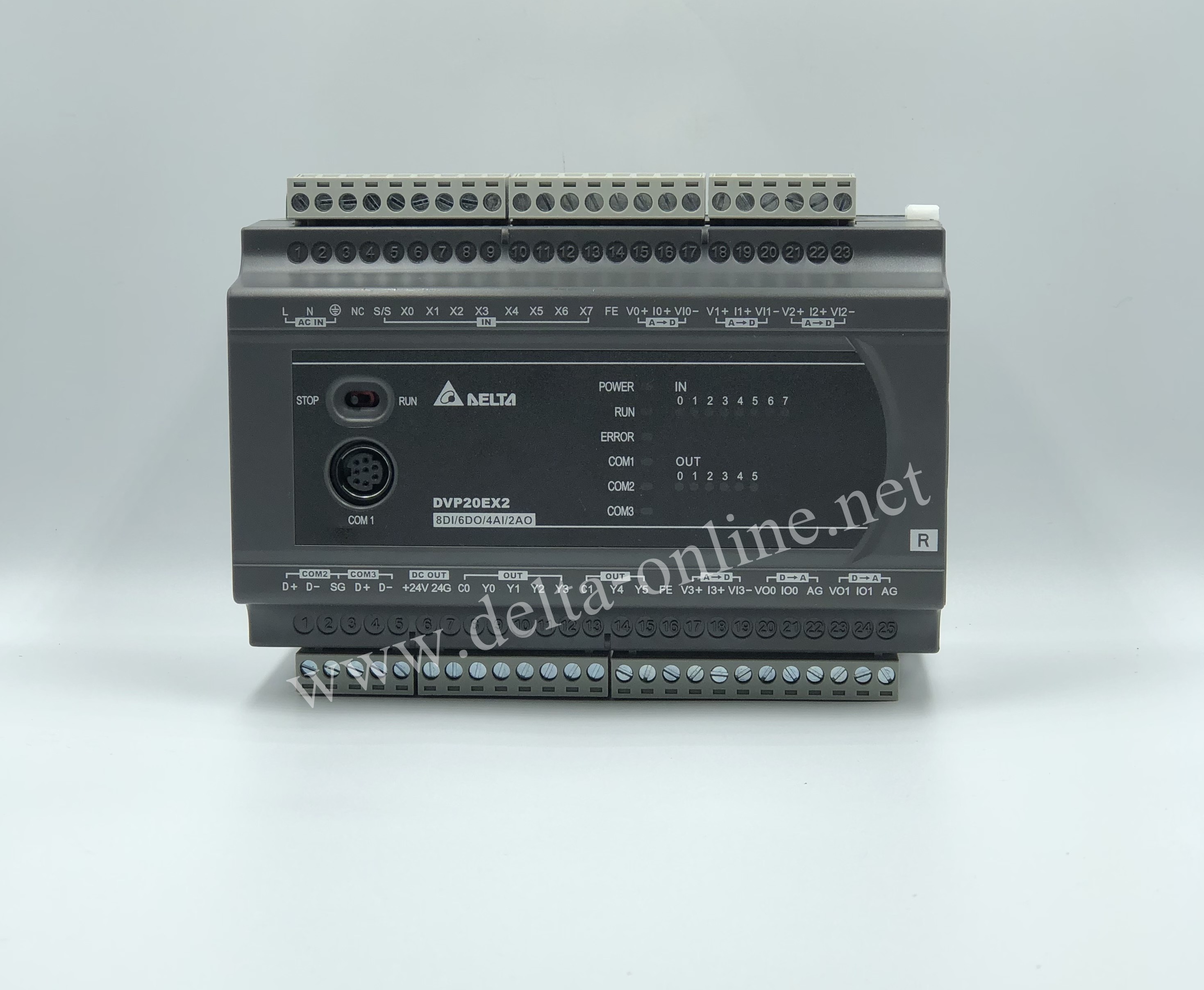 Delta PLC DVP20EX200R 8I/60+4CH AI/2CH AO220V (Relay)