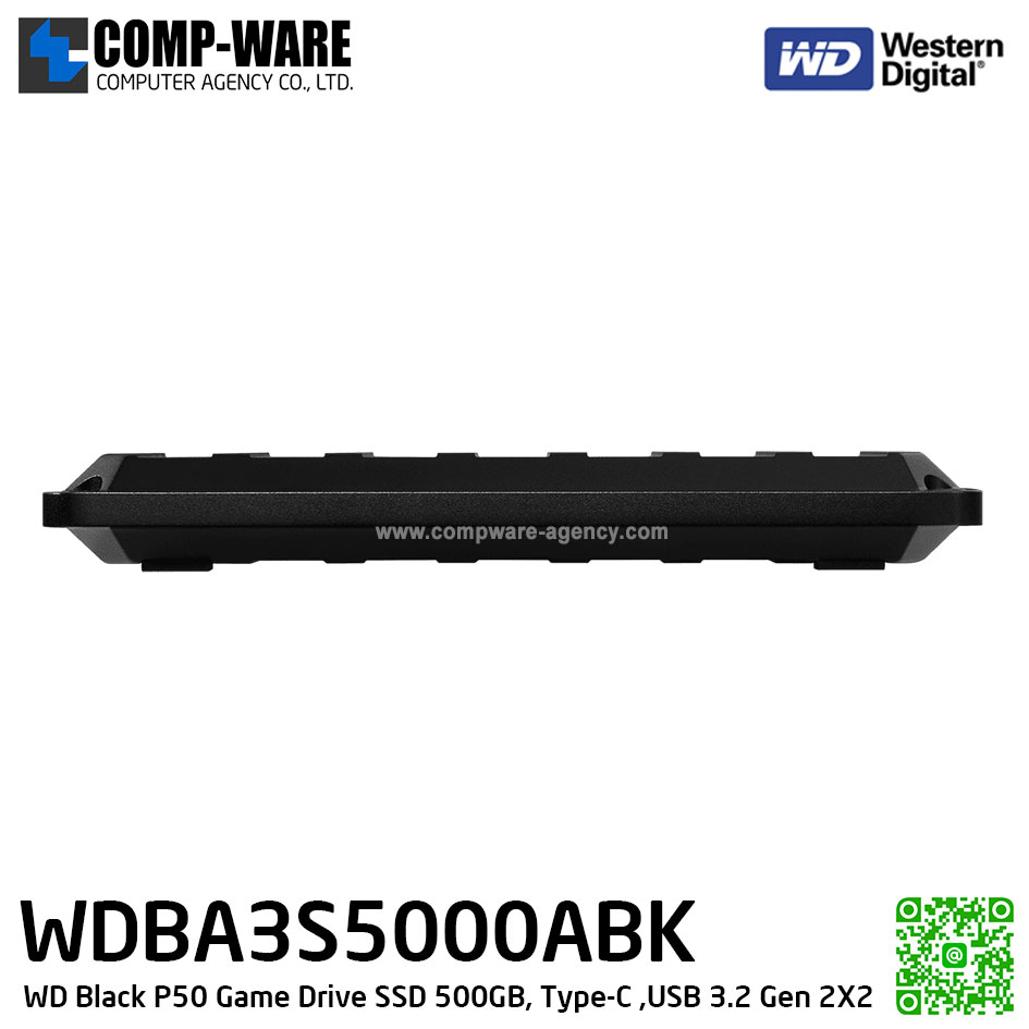 WD Black P50 Game Drive SSD 500GB, Type-C ,USB 3.2 Gen 2X2, Speed up to 2,000 MB/s [ External SSD เอสเอสดีพกพา M.2 ] WDBA3S5000ABK-WESN รับประกัน 5 ปี