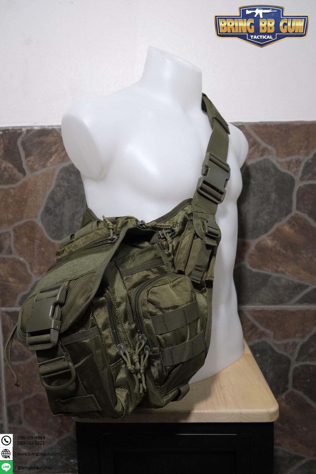 กระเป๋าสะพายข้าง-คาดอก รุ่น ทรงสามเหลี่ยม (เป้สะพายหลัง)