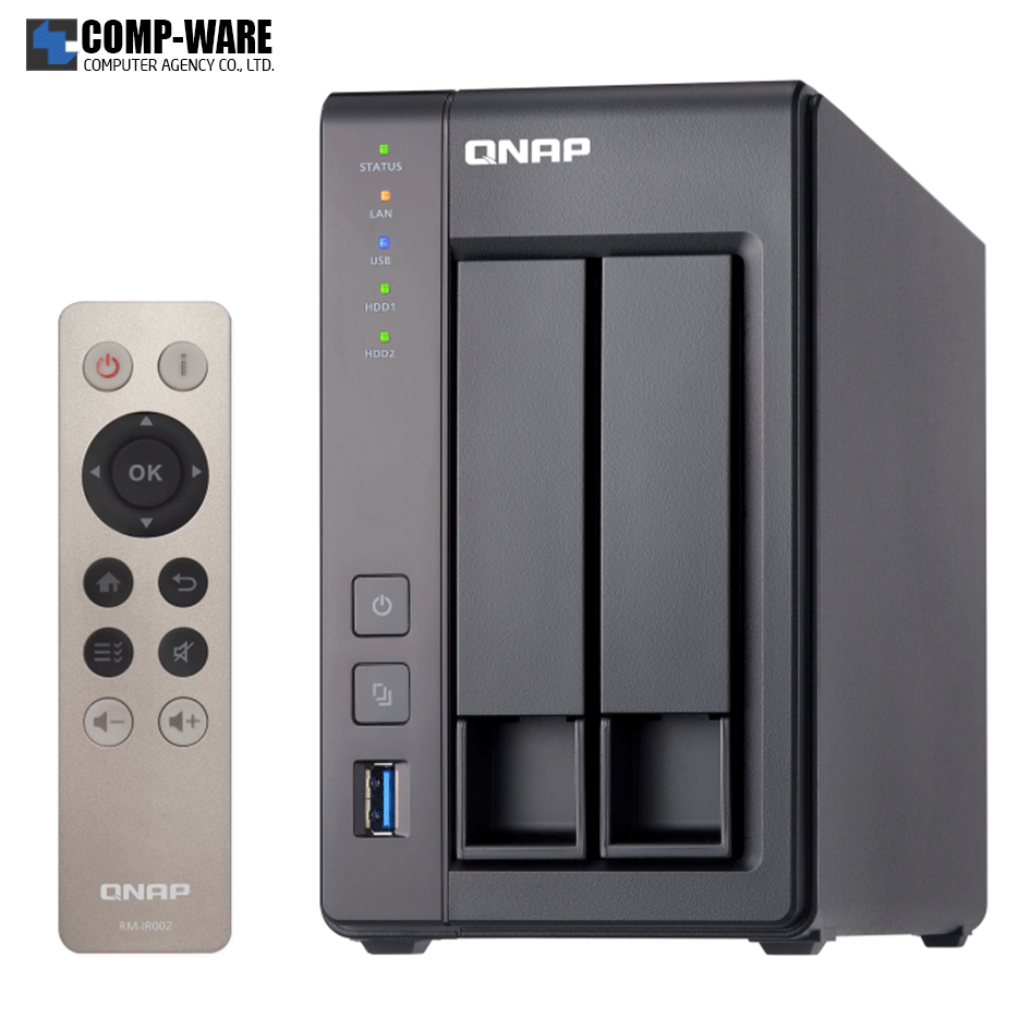 QNAP NAS (Tower 2-Bay) TS-251+ (2GB RAM up to 8GB) Quad-Core Intel Celeron / 2Y Warranty / No HDD / TS-251+-2G