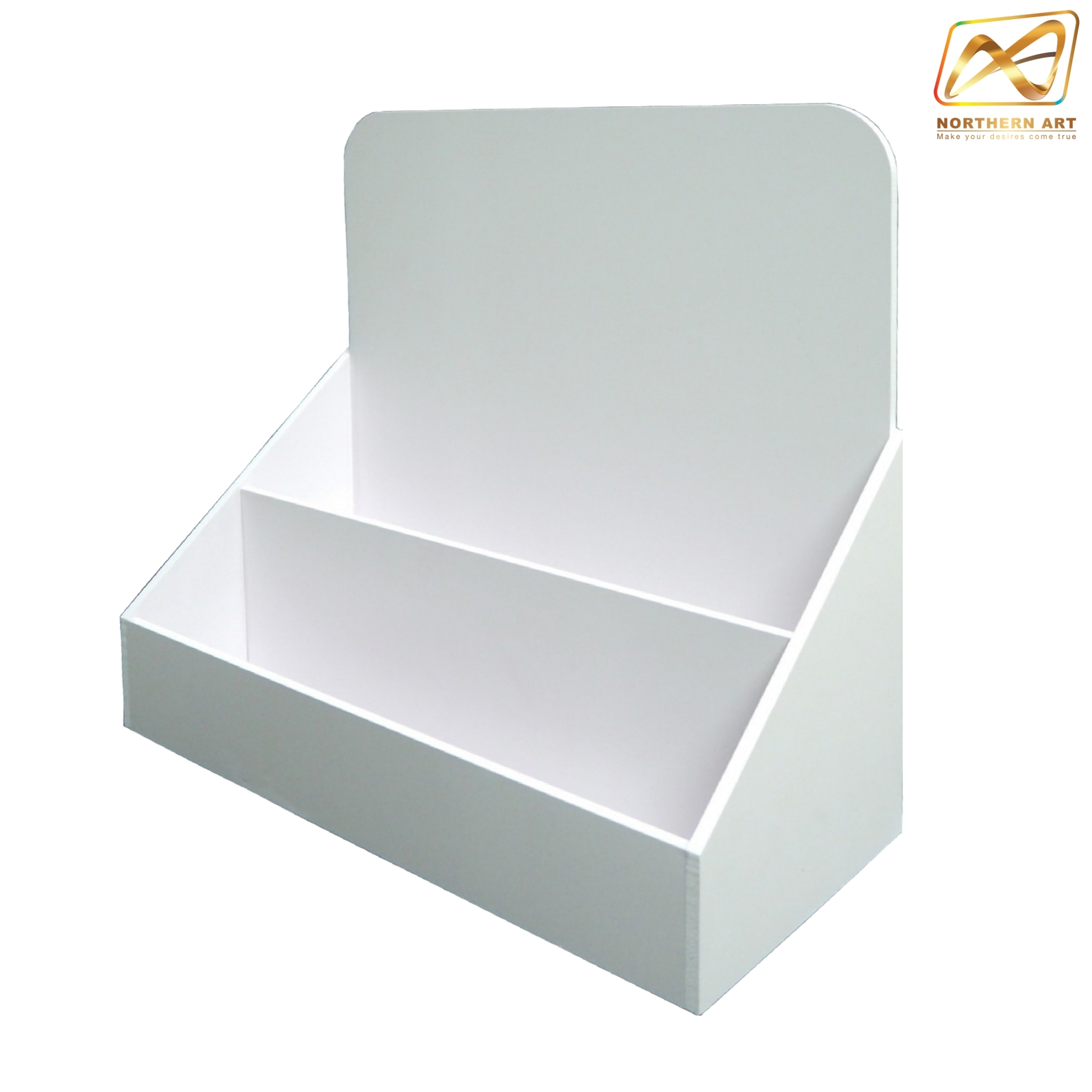 ชั้นวางสินค้าตั้งโต๊ะ 2ชั้น ขนาด (Wx30 x (D)15 x (H)30 cm. วัสดุพลาสวูดหนา 5 มม