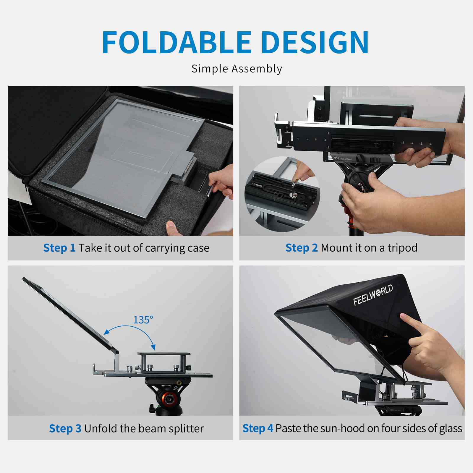 Feelworld TP16 เครื่องบอกบท รองรับทั้งแนวตั้ง และแนวนอนของแท็บเล็ตขนาดสูงสุดได้ 16 นิ้ว