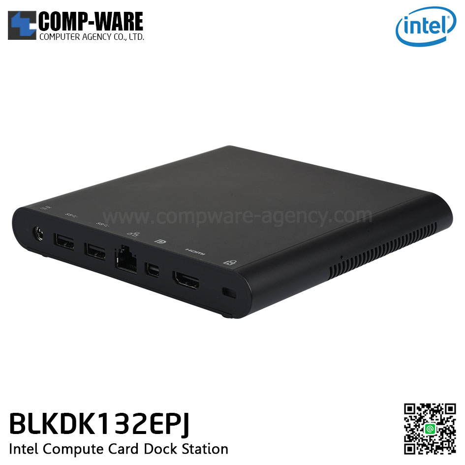 Intel Compute Card Docking Station ,1 x HDMI, 1 x MiniDP, 3 x USB - BLKDK132EPJR