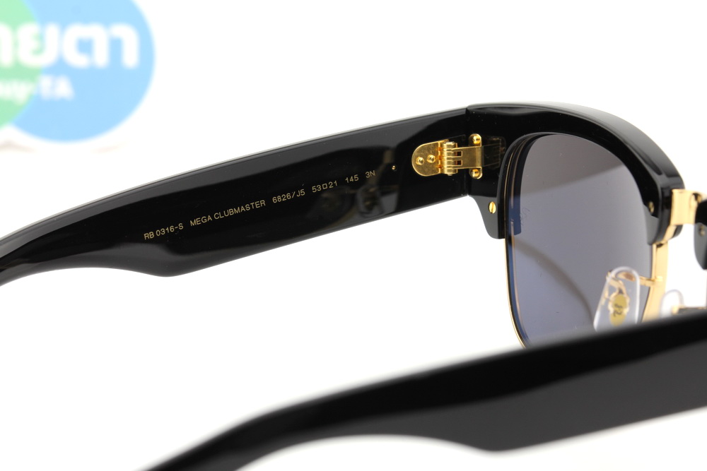 RayBan Mega Clubmaster RB0316S 6826J5 Blacked Out collection by A$AP Rocky
