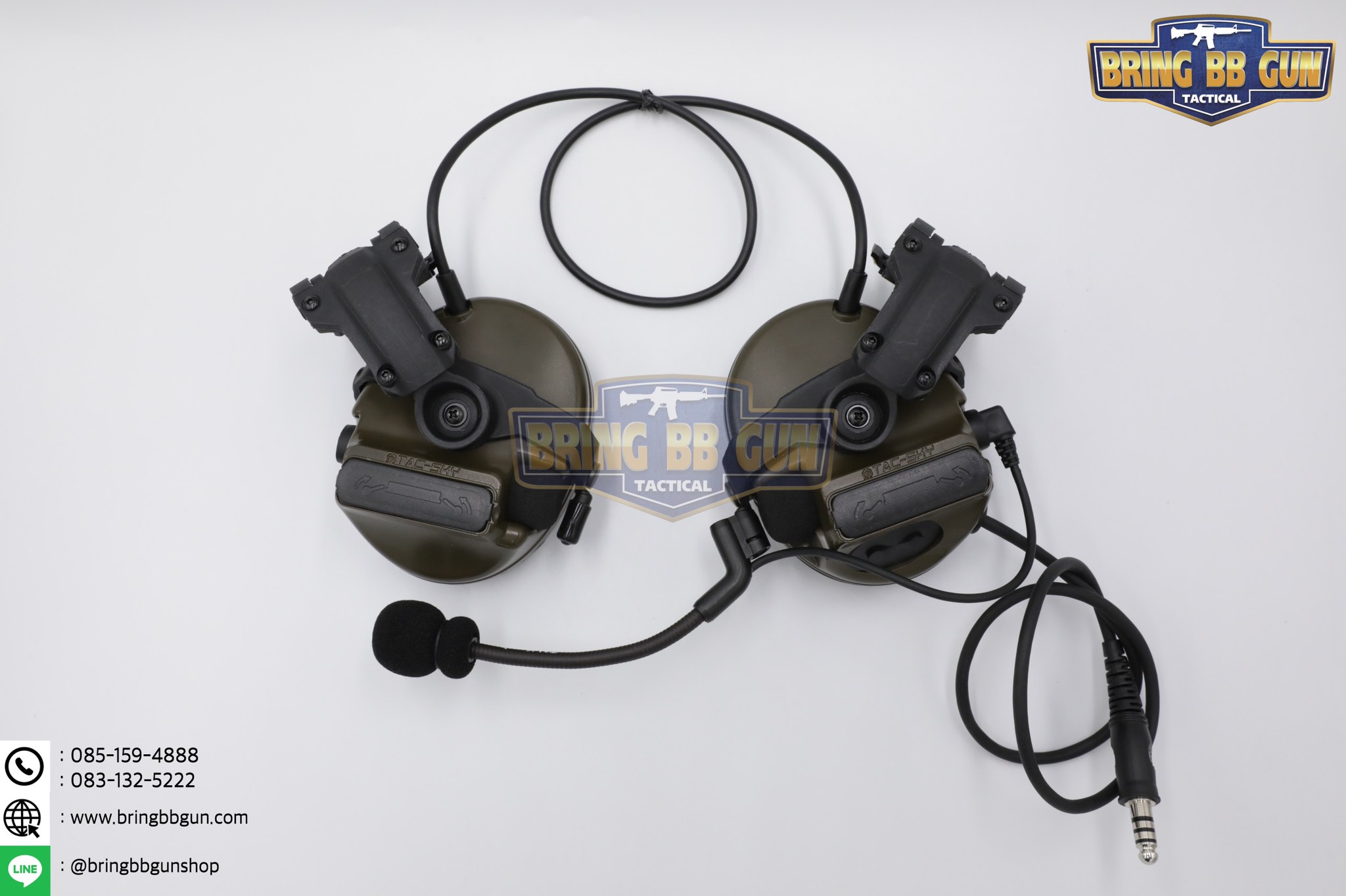 หูฟังสื่อสารตัดเสียงได้ ทรง Comtac III ยี่ห้อ Tac-Sky รุ่น หูฟังตัดเสียงพร้อมขาติดหมวกฟาส