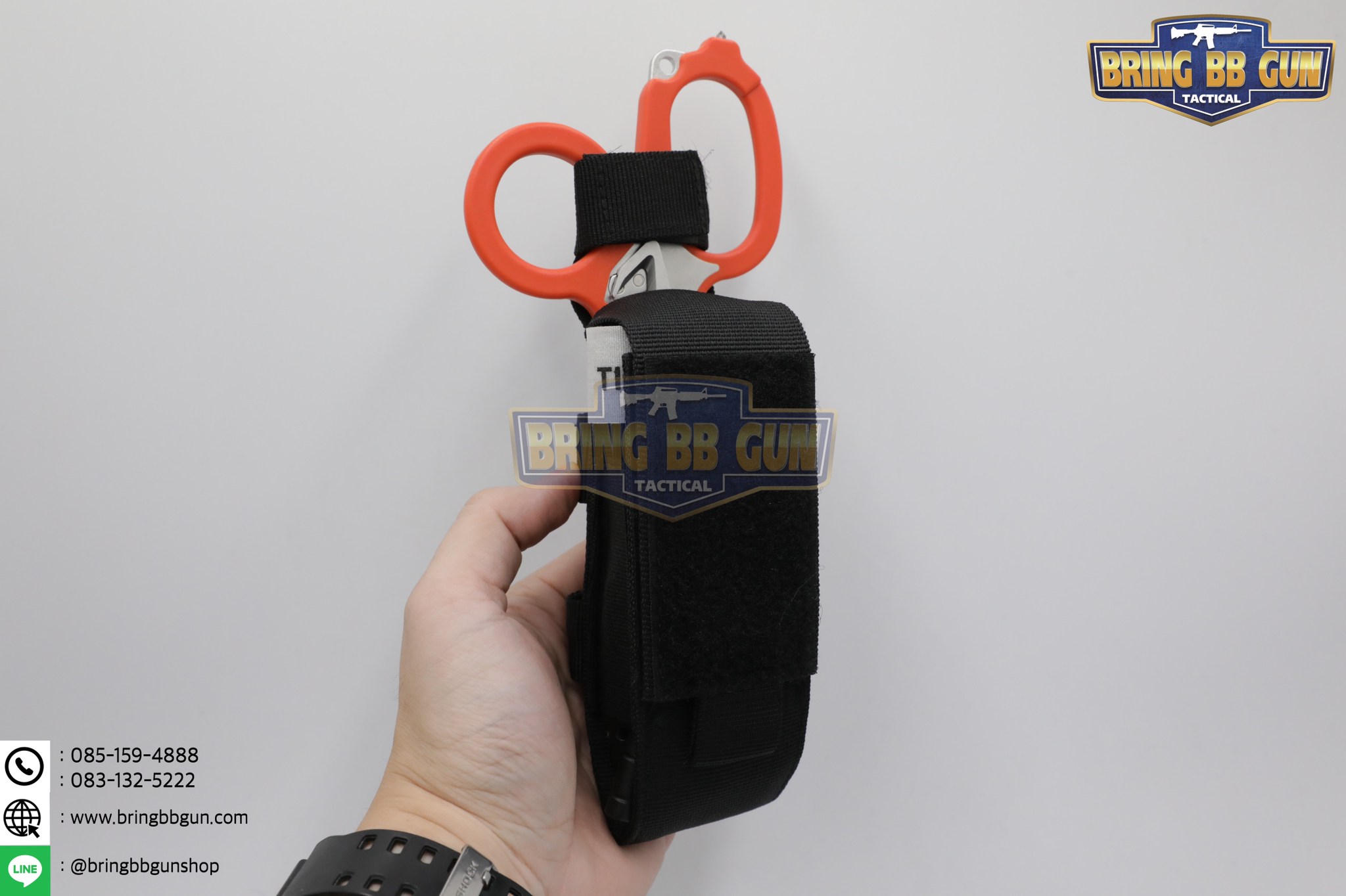 ชุดเพ้าผ้าใส่สายห้ามเลือด+กรรไกรแพทย์สนาม LM Raptor (ซองผ้าใส่สายรัดห้ามเลือด+สายรัดห้ามเลือด+กรรไกร LM Raptor)