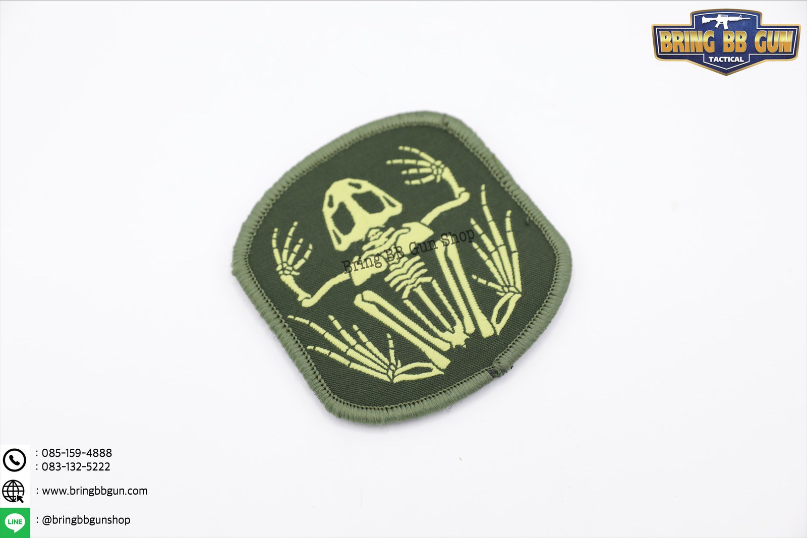 Patches (ด้านหลังมีตีนตุ๊กแก) ลาย Navy Seal Frog Skeleton (ลายโครงกระดูกกบ)