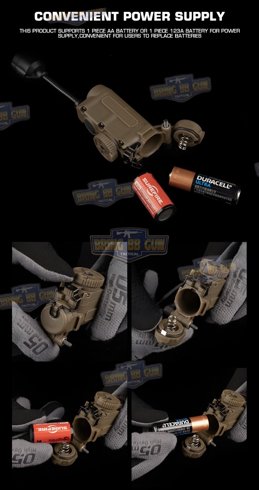 ไฟฉายติดหมวก Sidewinder Stalk (Military Helmet Light System with Flexible Stalk) (ไฟฉายติดหมวกทรงStreamlight)