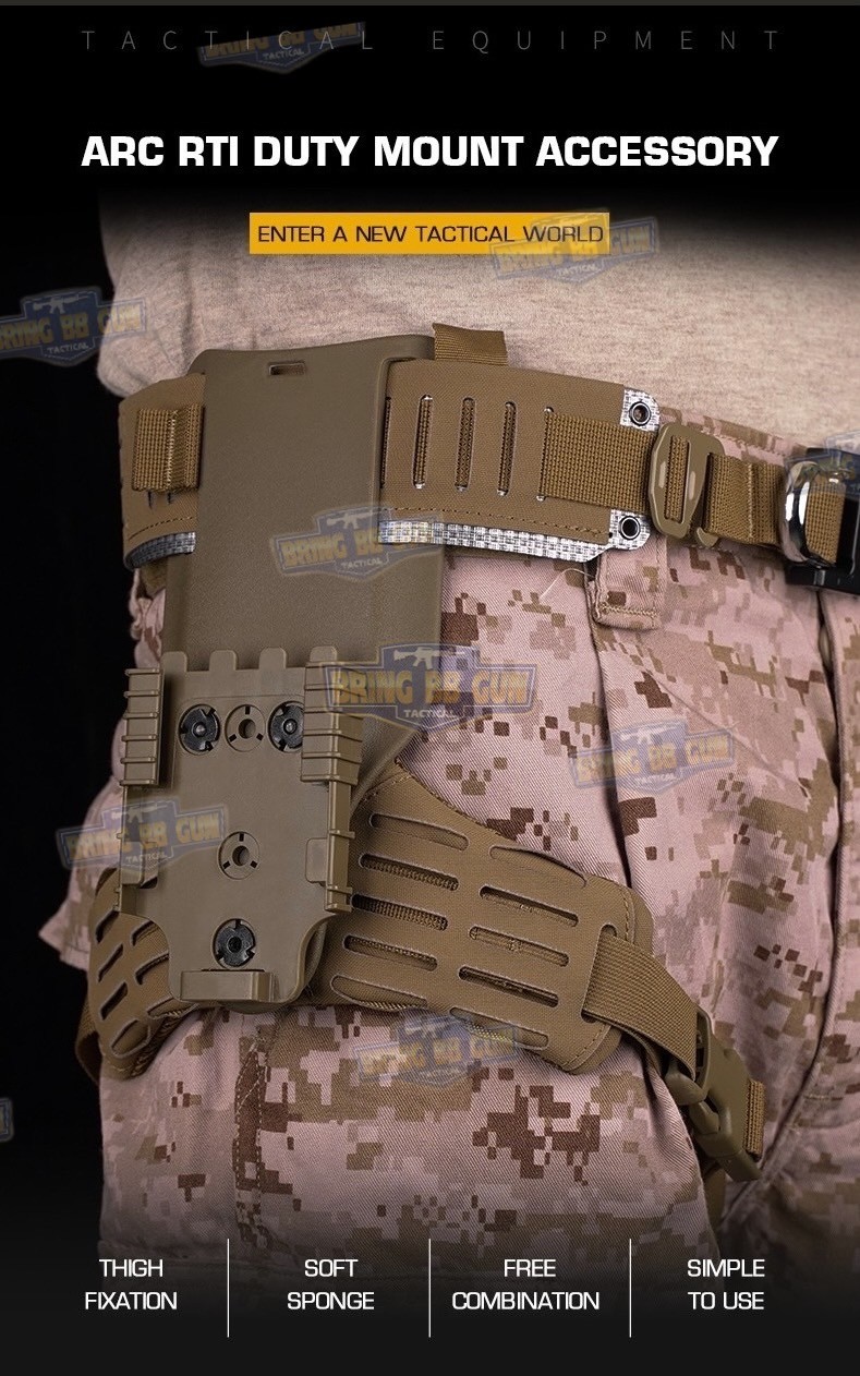สายรัดต้นขา แบบนวม (ARC RTI DUTY Mount Accessory) (Comfortable Padding Thigh Strap) (Thigh Strap) (Tactical Drop Leg Strap Band)