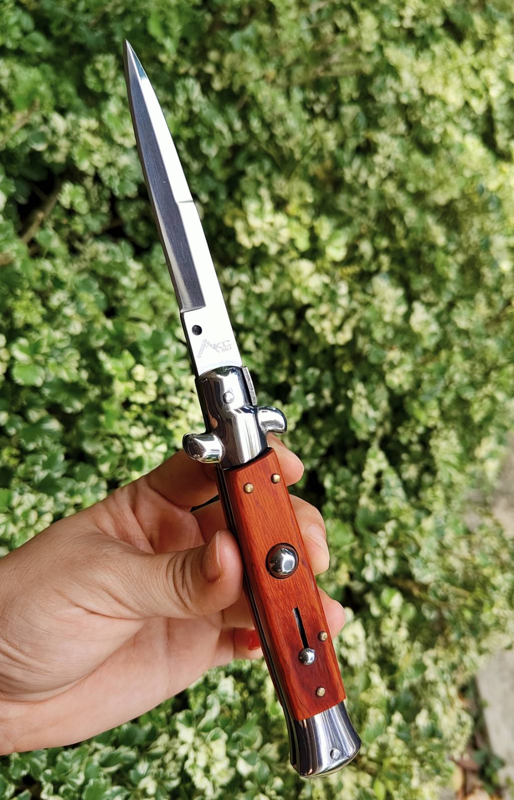 มีดเจ้าพ่อ Al Capone knife ใบเงินตรง ด้ามไม้แท้ มีดในตำนานเป็นสัญลักษณ์มาเฟีย อัลคาโป