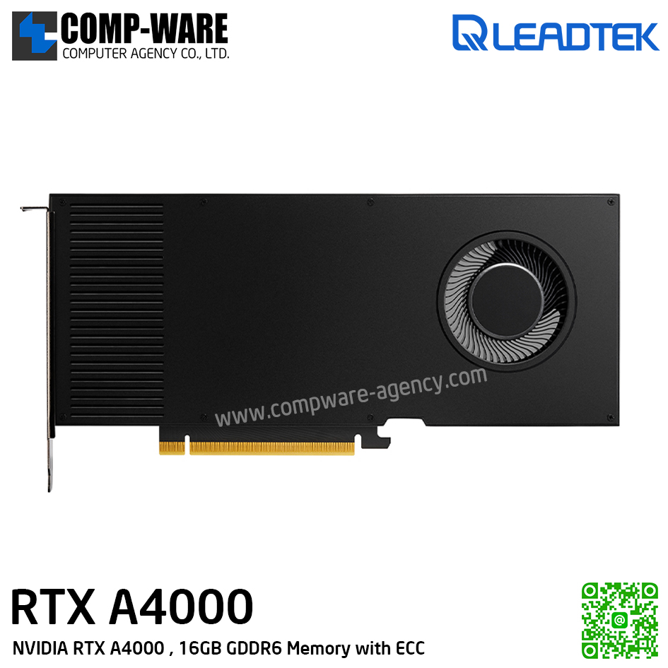 Leadtek NVIDIA RTX A4000 (16GB GDDR6 with ECC) Workstation Graphics Card for revolutionary designs, scientific breakthroughs, and immersive entertainment รับประกัน 3ปี