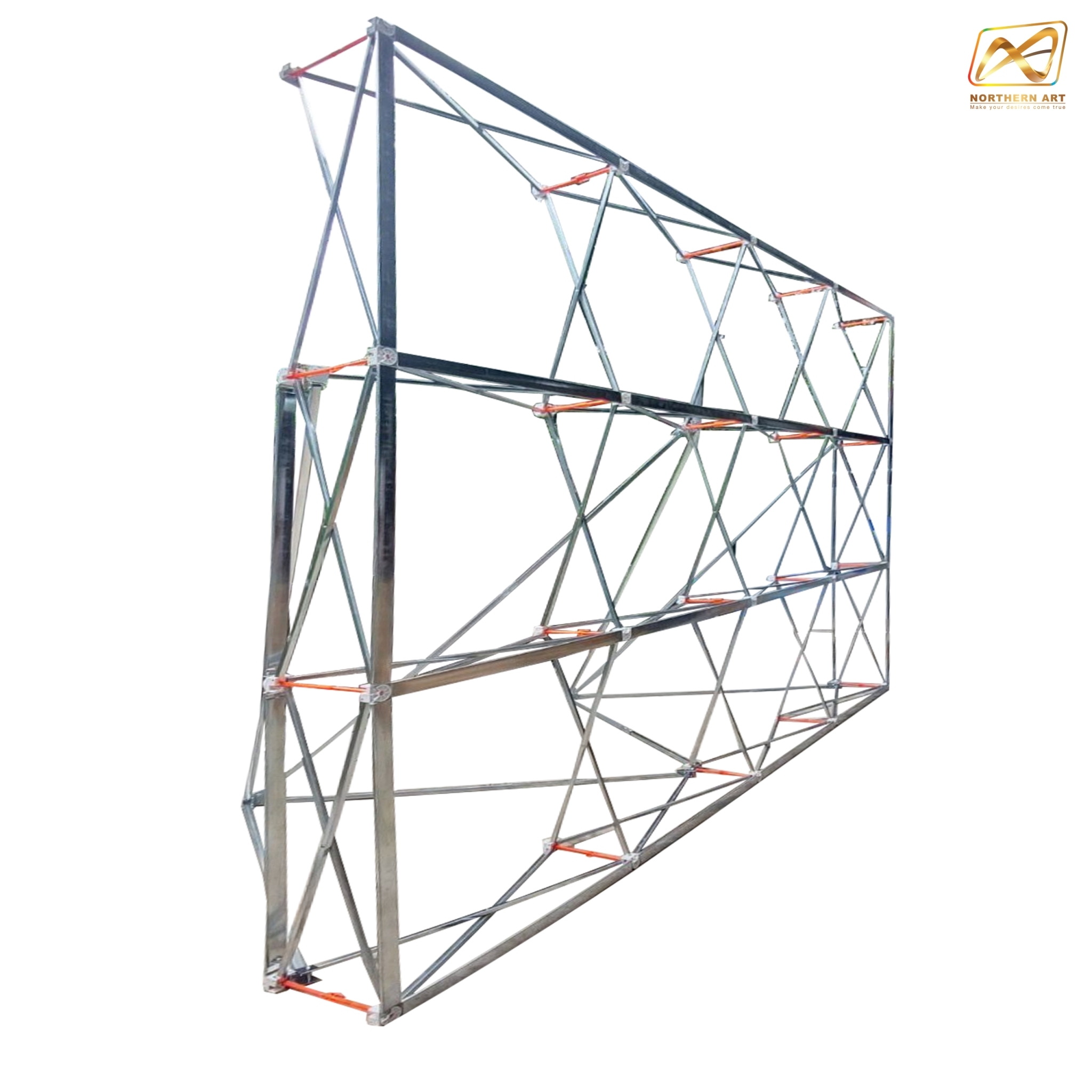 VINYL BACKDROP OUTDOOR บคดรอบไวนิล รุ่น 3x4 ขนาด (W)400 x (H)300 cm. โครงอะลูมิเนียมพร้อมขาค้ำยัน ถอดประกอบและพับเก็บได้ แข็งแรง เหมาะกับงานภายนอกอาคาร