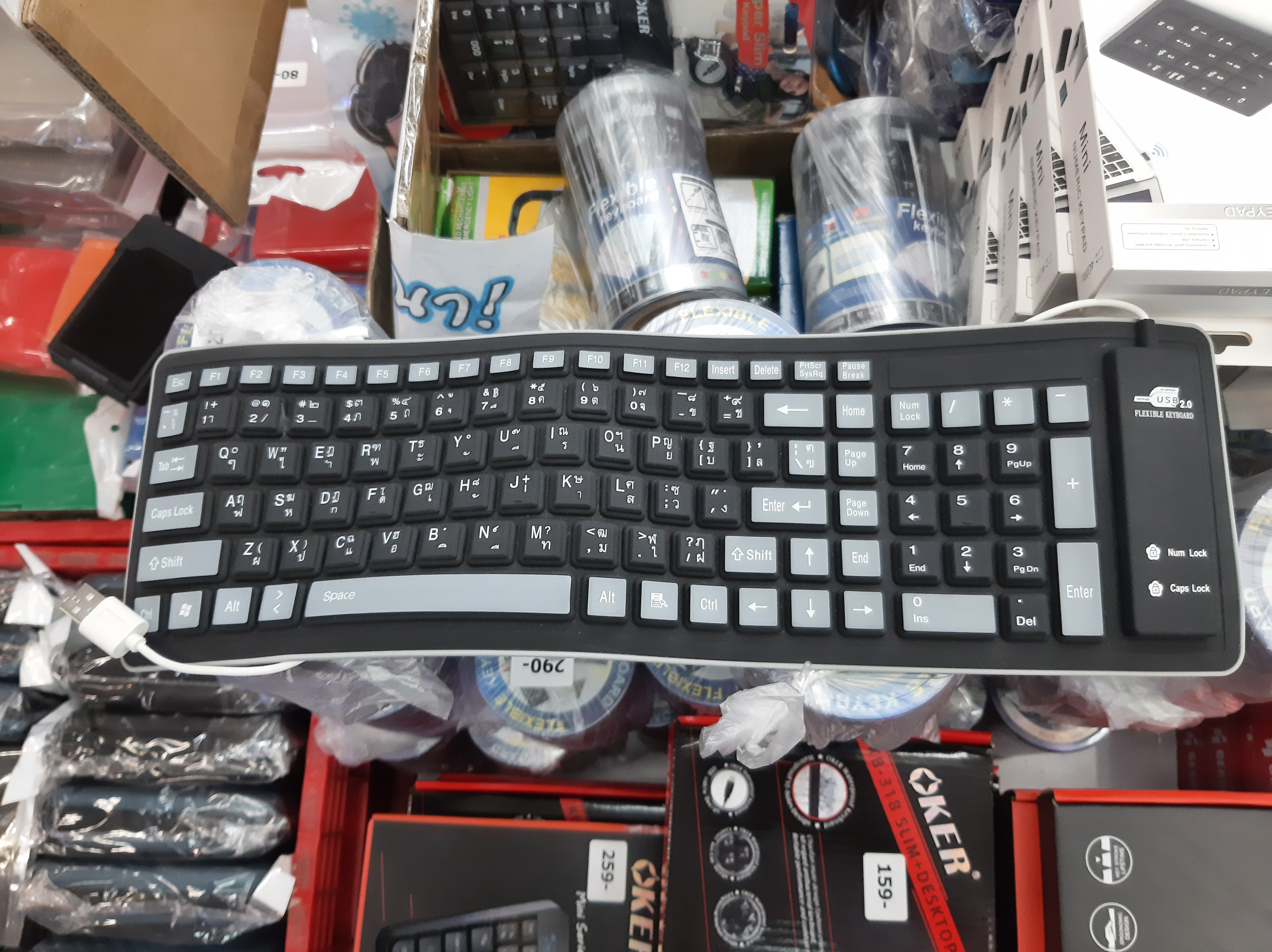 คีย์บอร์ดยางกันน้ำ keyboard computer พกพา พับได้ สำหรับ PC LAPTOP USB