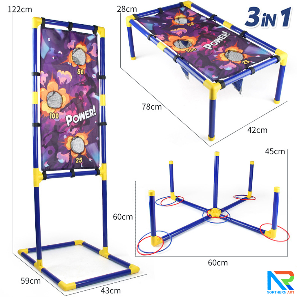 เกมส์ 3 IN 1 เกมส์โยนถุงทราย เกมส์ยิงเป้า และเกมส์โยนห่วง ถอดประกอบได้