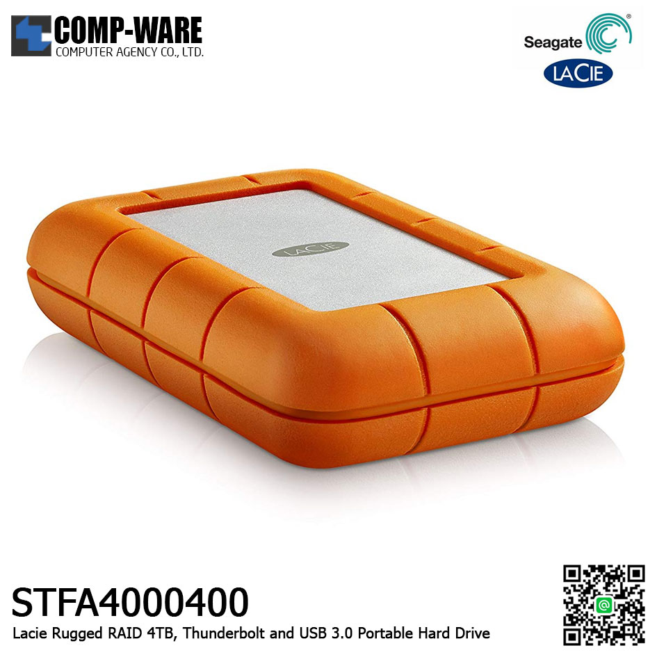 Seagate LaCie 4TB Rugged RAID Thunderbolt and USB 3.0 Portable Hard Drive Hard Drive - STFA4000400