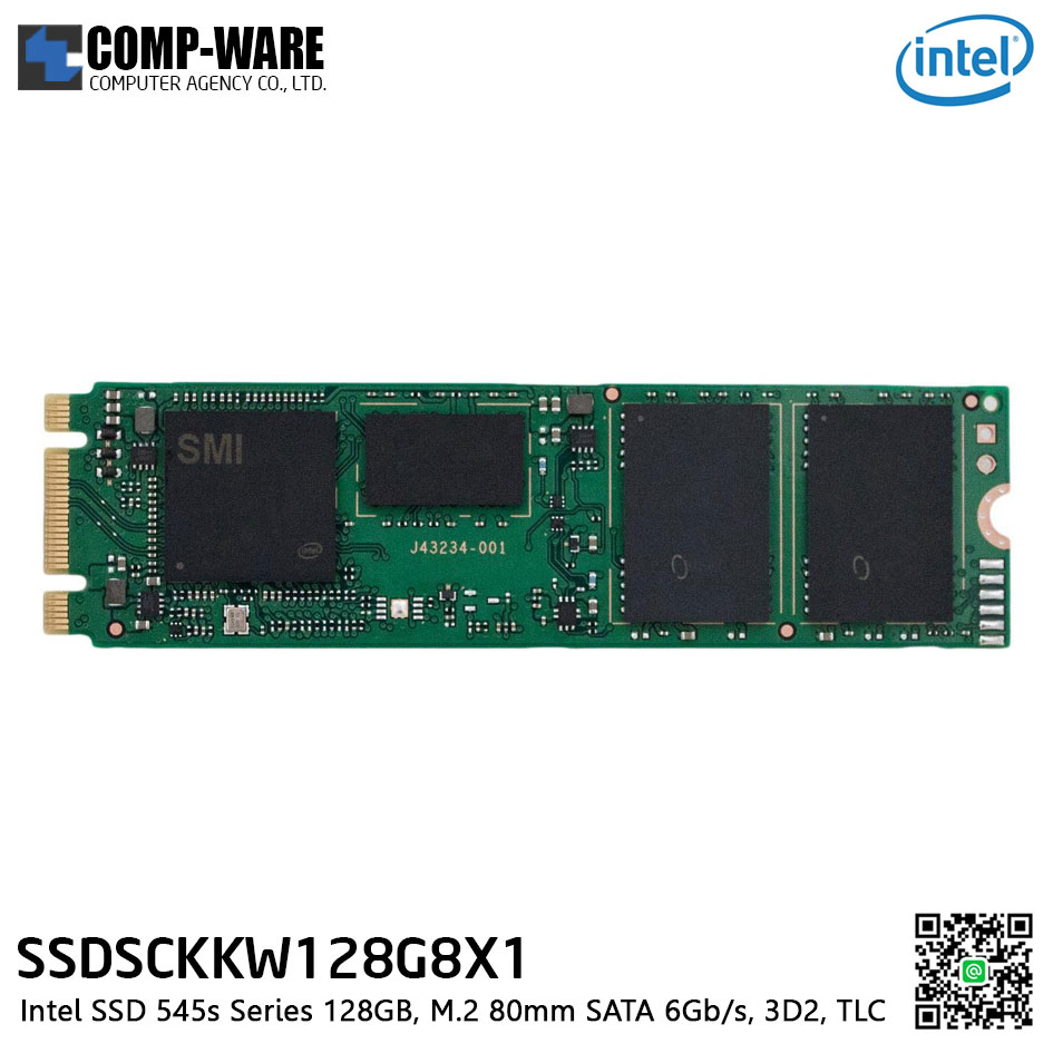 Intel SSD 545s Series 128GB, M.2 80mm SATA 6Gb/s, 3D2, TLC - SSDSCKKW128G8X1