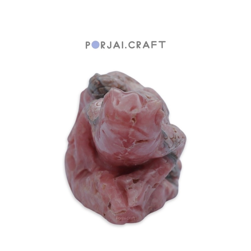 Rhodochrosite frogs carving โรโดโครไซต์แกะสลักกบ