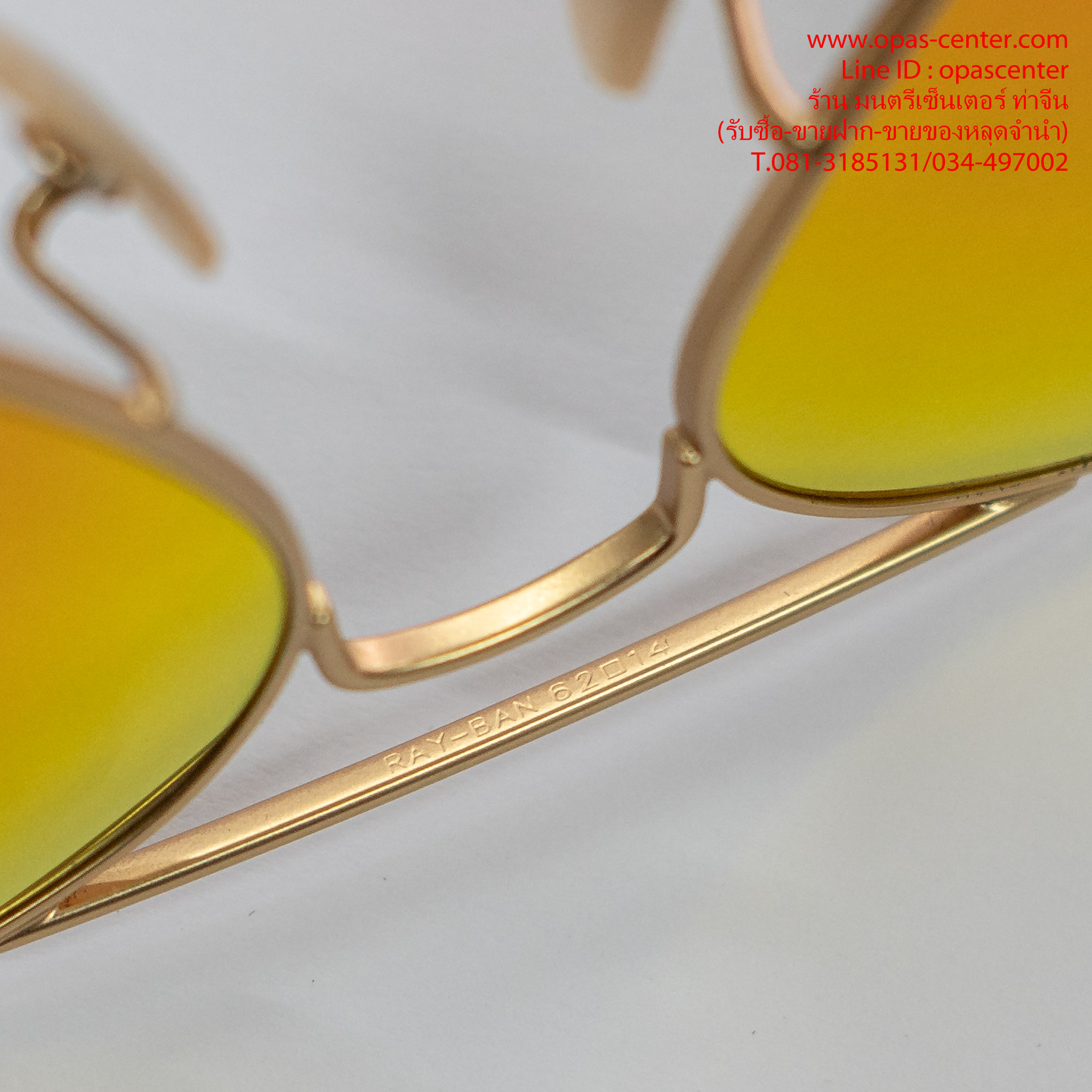 **ขายแล้ว**แว่นกันแดด Ray-Ban รุ่น AVIATOR LARGE METAL RB3025 112/69 62#14 มือสอง ของแท้ สภาพใหม่มาก มีกล่อง