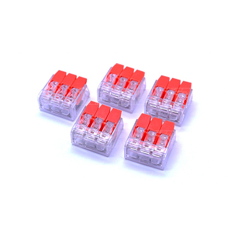 ขั้วต่อสายไฟ 3P | ขนาด 0.14-4 mm. | 450V | PCT-413 | มี 4 สี | สีน้ำเงิน สีส้ม สีแดง สีขาว | 5ชิ้นต่อแพ็ค