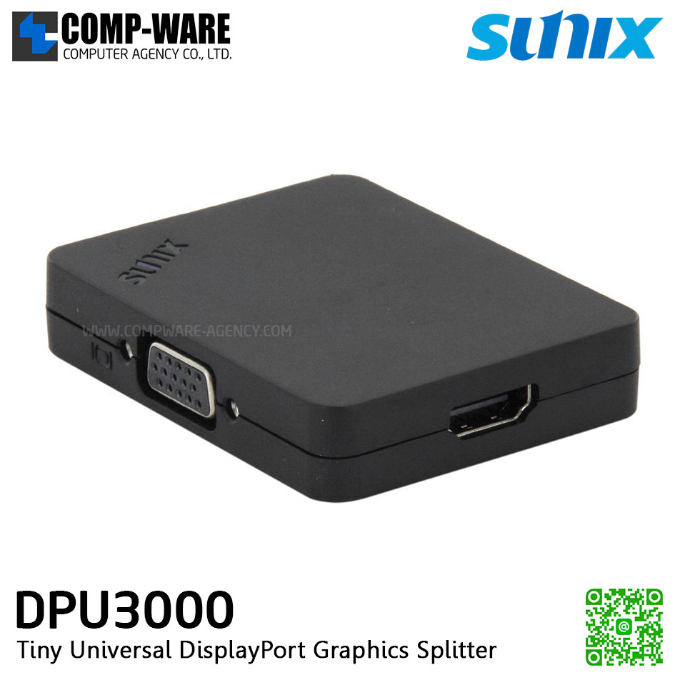 SUNIX DPU3000 Tiny Universal DisplayPort Graphics Splitter DPU3000-4D