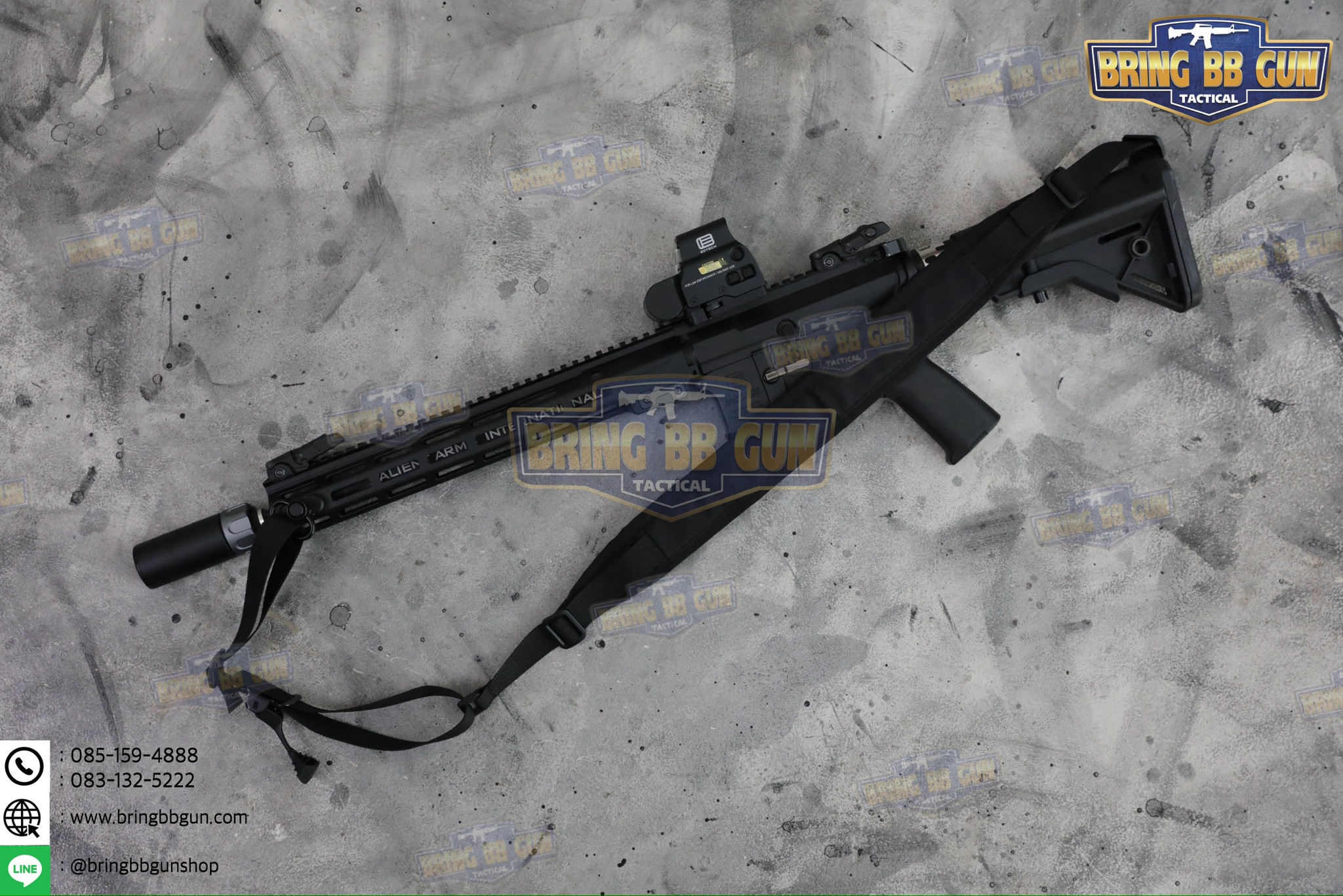 สายสะพายปืน ทรง Ferro (สายสะพายปืนยุทธวิธี 2 จุด) (Padded Sling) (The Slingster) (Adjustable dual point tactical function rope)