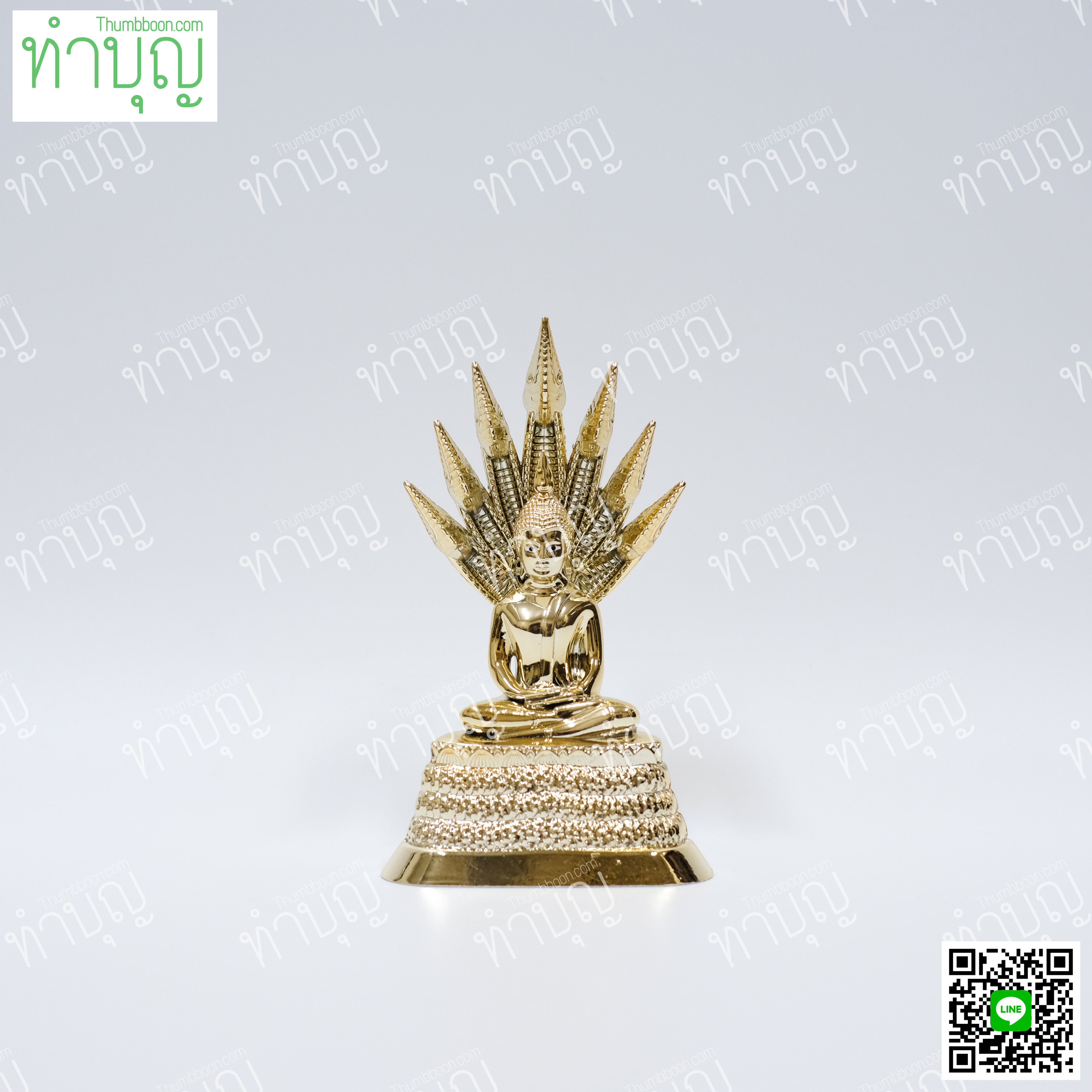 พระประจำวันเสาร์ (ปางนาคปรก) 2" กะไหล่ทอง