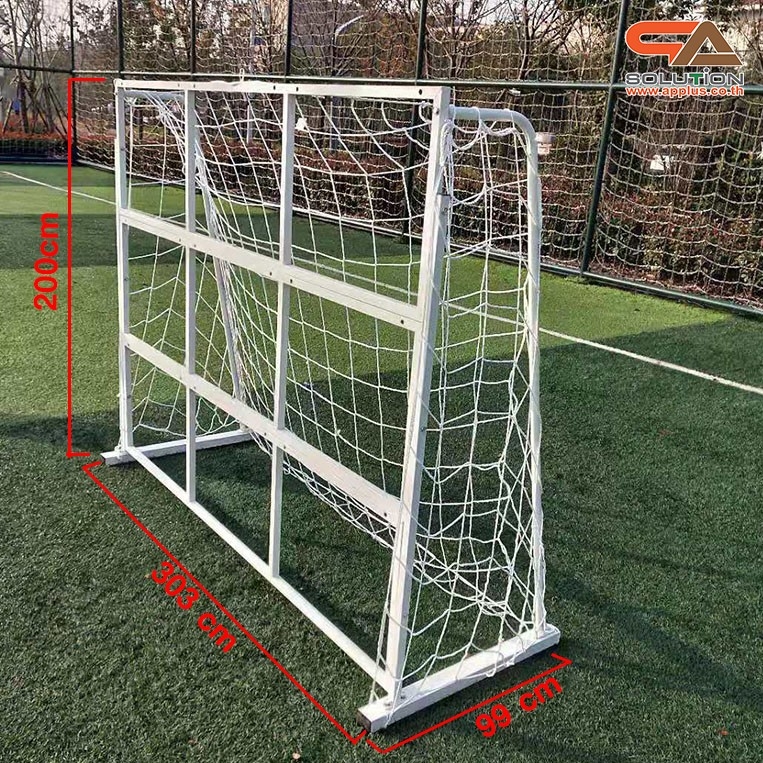 เข่าเกมส์ฟุตบอล เกมส์เตะบอล เกมส์FOOTBALL ขนาด (W)3 x (H)2 ม.โครงเหล็กสีขาว ถอดประกอบได้ พร้อมป้าย9 ช่อง