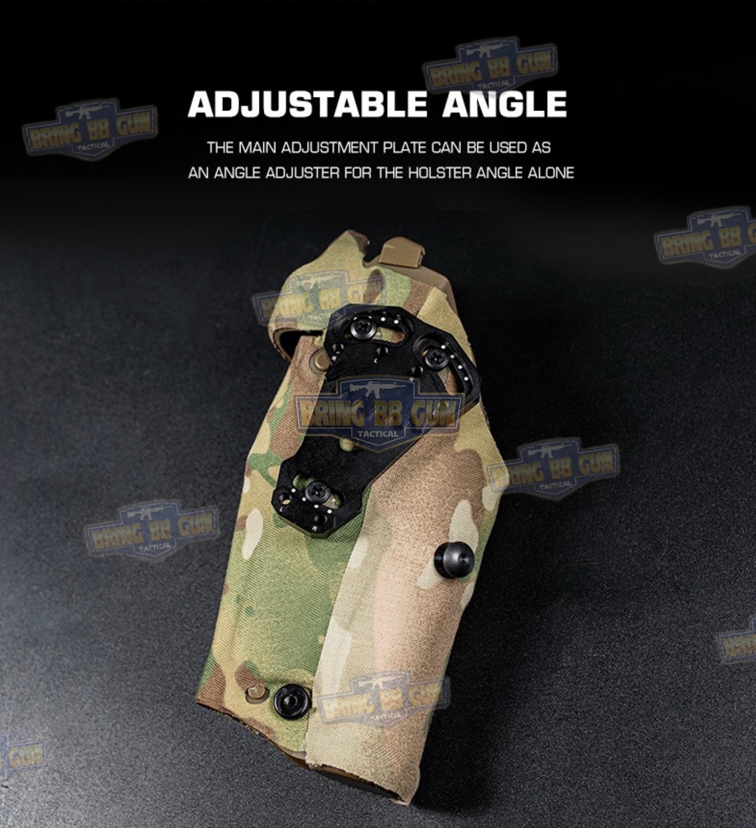 เพลทเสริมซองปืนติดเพ้าทูนิเก้ รุ่น NCP2 (แผ่นเพลทติดอุปกรณ์เสริมซองปืน) (Tourniquet Adapter Mount) (Tourniquet Adapter Mount for Safariland Holsters) (BBC NCP2) (NCP2 for Safariland Holsters) (Negative Cant Plate)